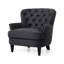 Fauteuil club moderne et structure en bois de bouleau gris avec assise stable en tissu 100% et siège relaxant