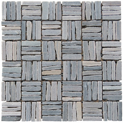 Landscape Wonder 0.75 in. x 2 in. Grid Stone Tile