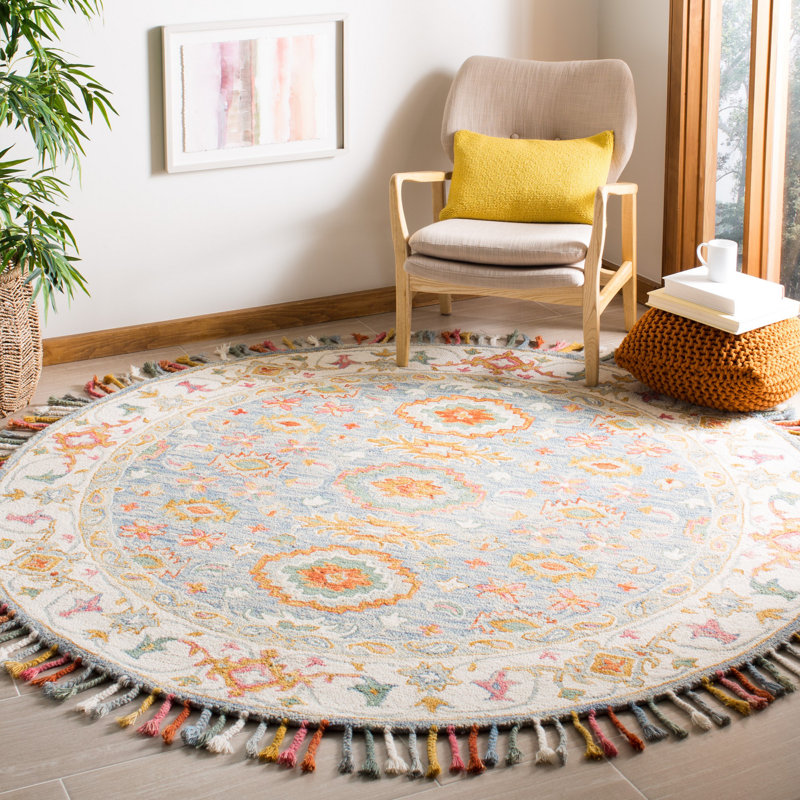 Vahakn Hand Tufted Wool Oriental Rug, Round 7'