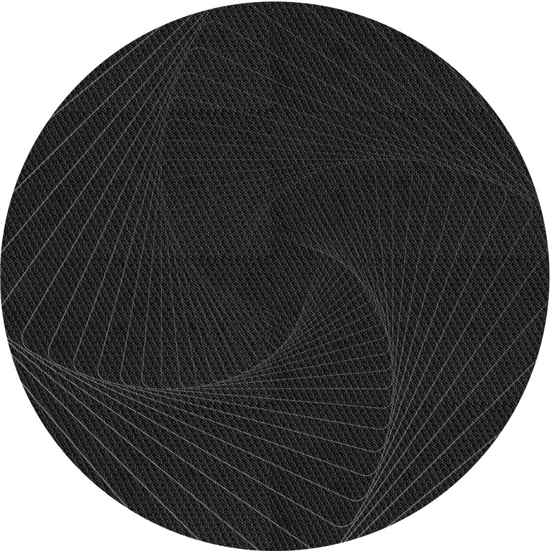 Tapis gris tissé à la machine, Rond 7 pi