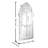 Gisella Beveled Frameless Wall Mirror with Floral Etched Decorative Accent Mirror Window Shaped for Living Room