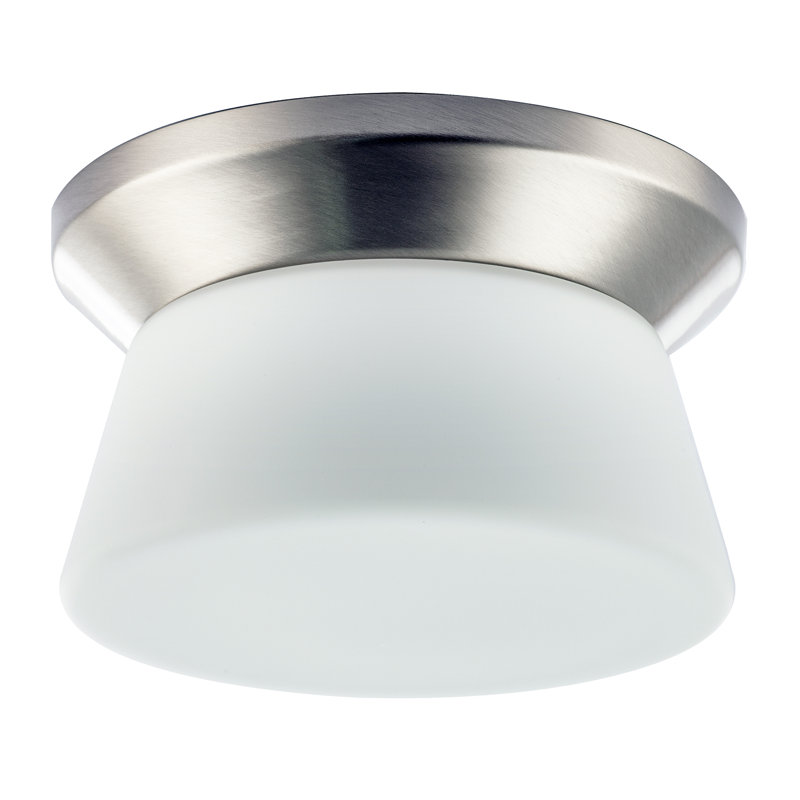 Glass Flush Mount, Satin Nickel