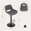Swivel Upholstered Adjustable Height Counter Stool with Metal Frame-1105591319