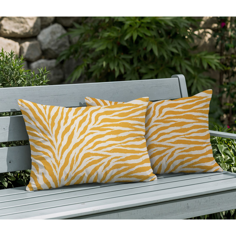 Oreiller réversible Jay Zebra, 20x14, Yellow