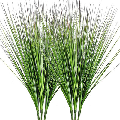 27" Artificial Plants Onion Grass Greenery Faux Fake Shrubs Plant Flowers Wheat Grass For House Home Indoor Outdoor Office Room Gardening Indoor Décor 6 Pack