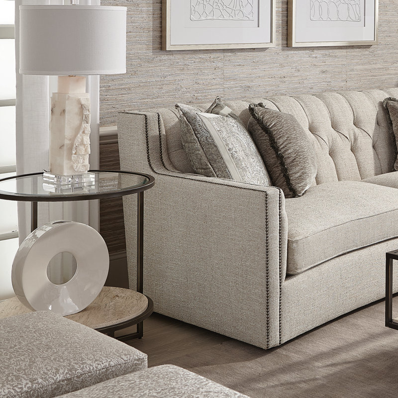 Harlow Glass Top Cross Legs End Table with Storage