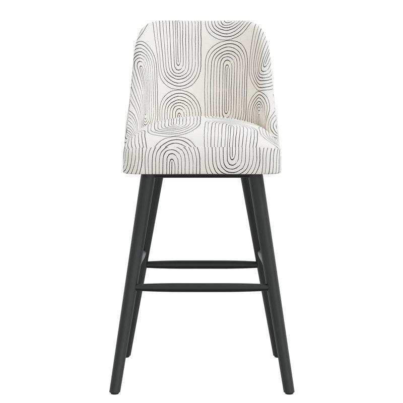 Tabouret de bar et de comptoir Gallie, Bois noir, Tabouret de bar (siège d'une hauteur de 31 po), Ardoise oblongue