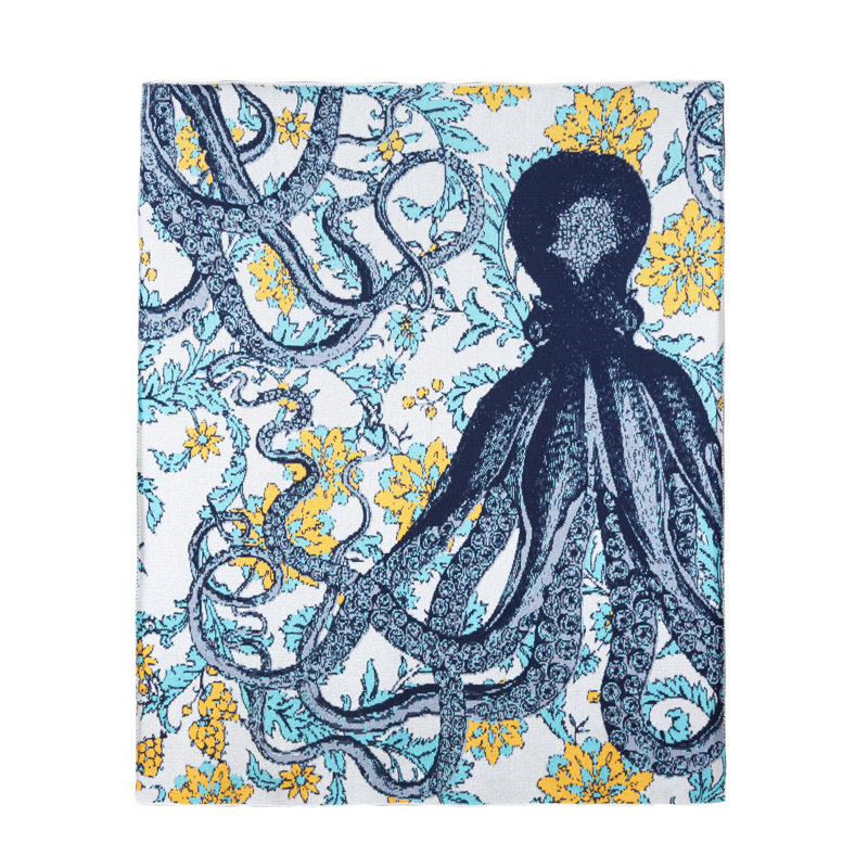 Knitted Throw Blanket, Aqua