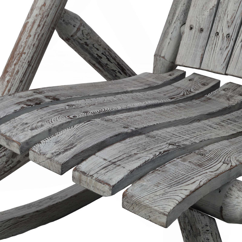 Chaise berçante en bois, Gris