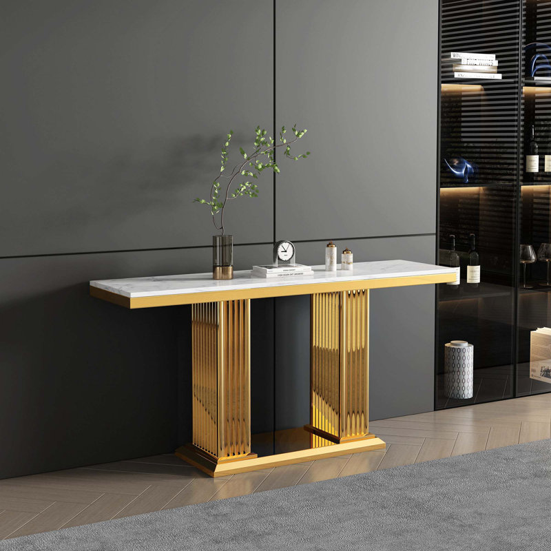 Console 59,06 ", Blanc, Or