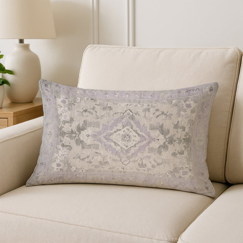 Coussin décoratif intérieur et extérieur Modern, Beige abstrait 39, Rectangle H 18 po x l 25 po