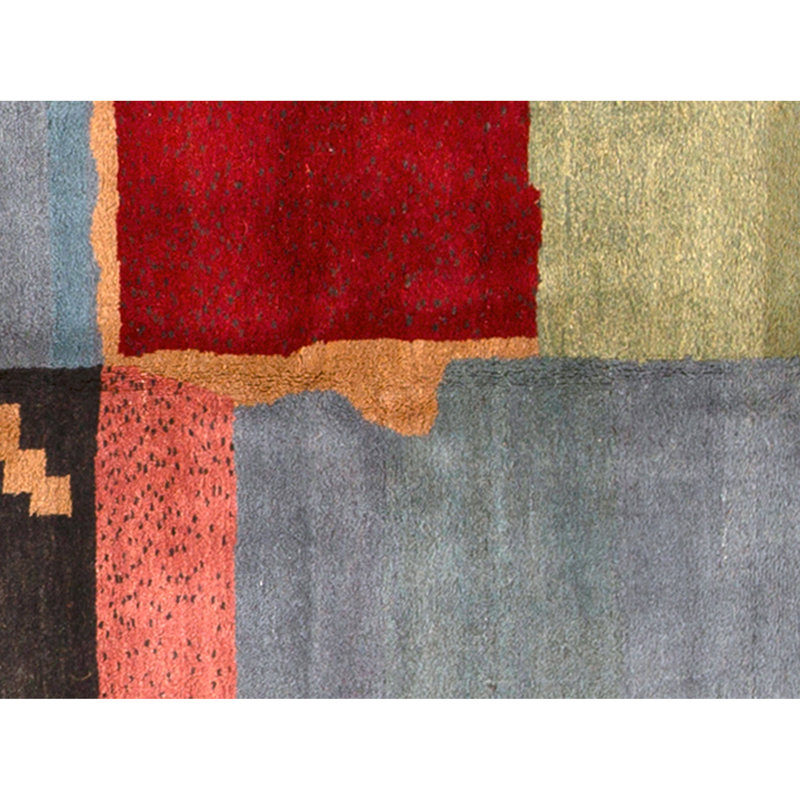 Hand Knotted Wool Area Rug in Multi