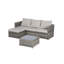 Ensemble de meubles de patio 2 pièces, ensemble modulaire d'extérieur tissé en forme de L, ensemble de conversation en osier avec repose-pieds, table de détente amovible-111740353