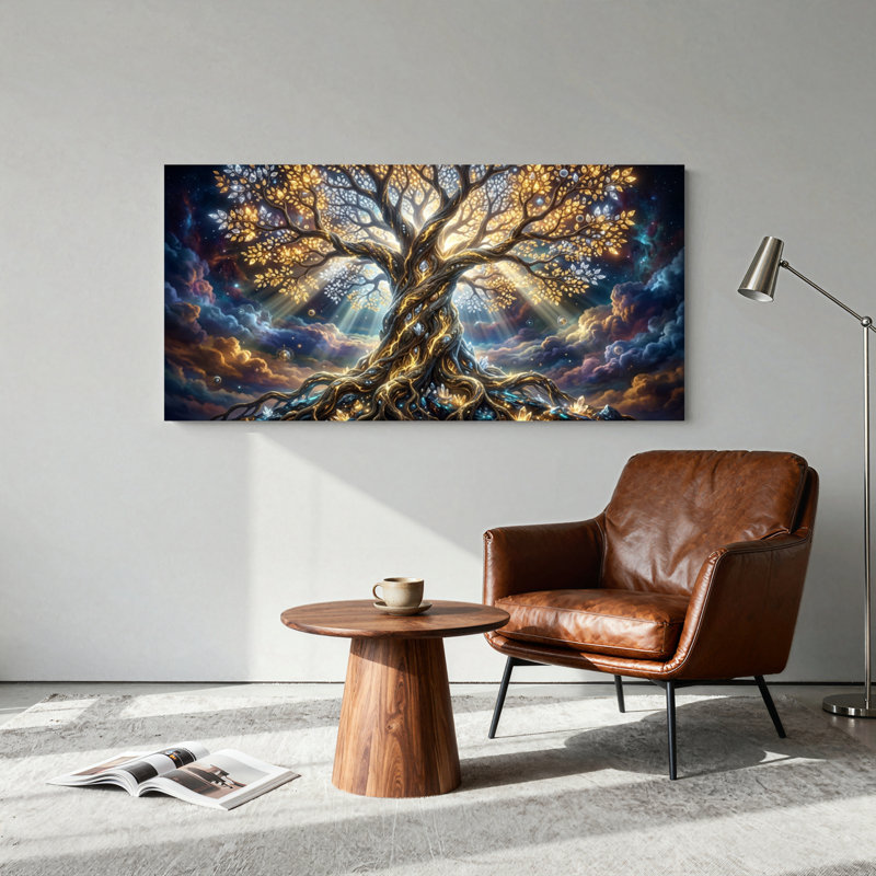Ensemble de 1 tableau sur toile « Arbre mystique », L 58 po x H 28 po, Wrapped Canvas