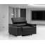 Fauteuil en cuir noir Collection Raeya-1328814288