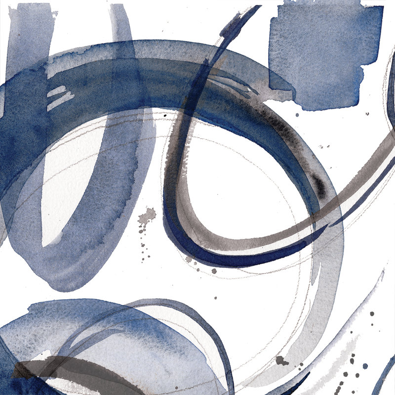 Blue Abstract Circles 2 - Wrapped Canvas Painting, 51cm H x 51cm W x 3.8cm D