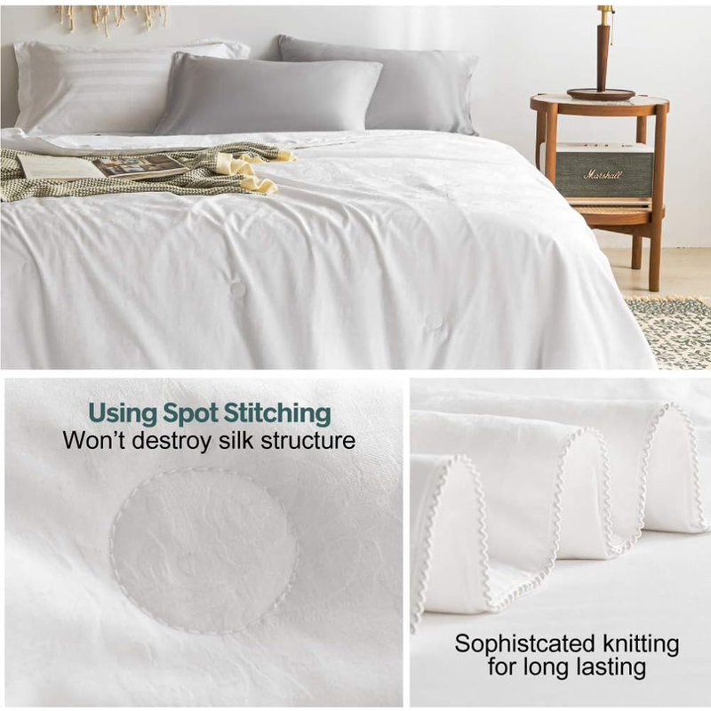 100% Long-Strand Silk Comforter, Queen Comforter