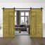 Porte de grange à panneaux et en bois avec quincaillerie d'installation-83967016-83967019