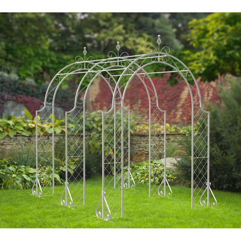 Raiford 182cm W x 53cm D Metal Arbour, White