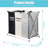 Foldable Laundry Cloth Hamper Sorter Basket with 3 Sections for Sorting