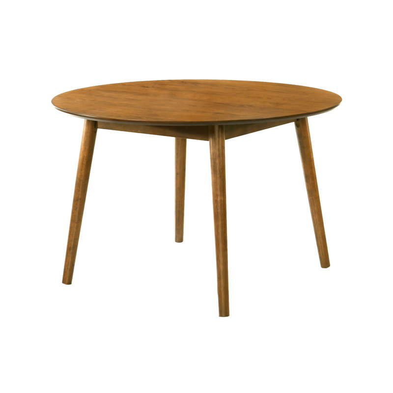 Deberry Table de salle à manger ronde en bois au fini noyer, H 30,13 po x L 47,25 po x l 47,25 po, Noyer