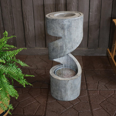 Reepham Weather-Resistant Modern Polyresin Outdoor Water Fountain with Light