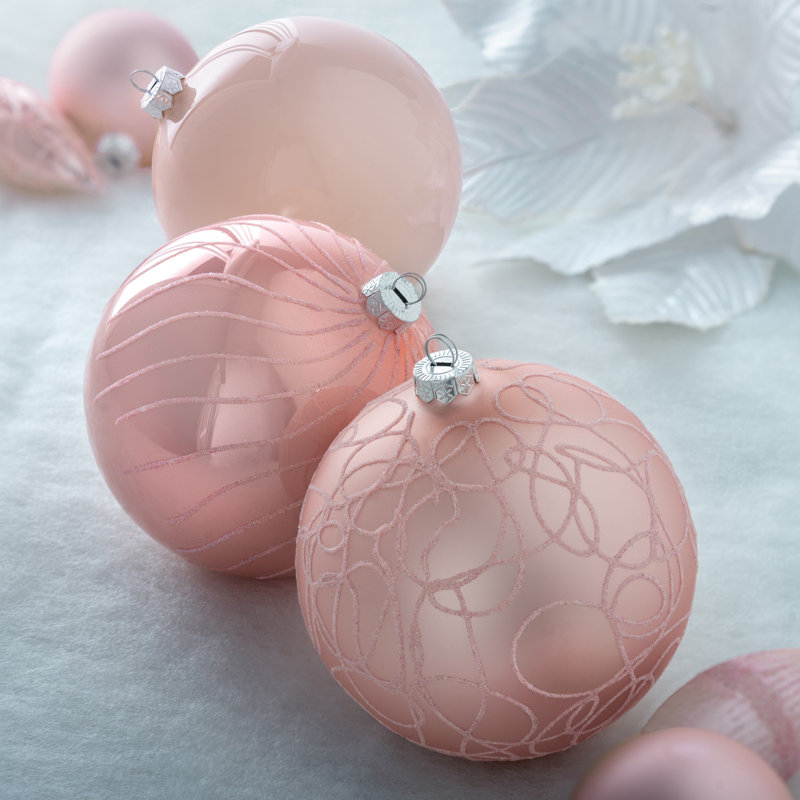 11cm Glass Bauble, Pink