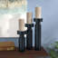 Ensemble de chandelles en aluminium et en bois 3 pièces