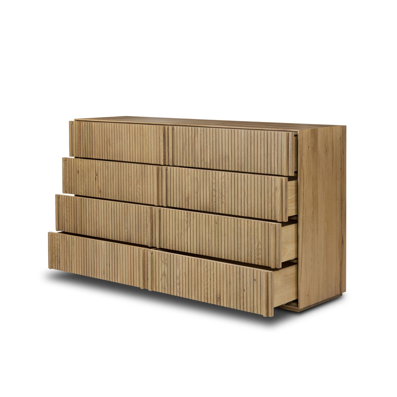 Leo 8 - Drawer Dresser, Rustic Light Natural Oak