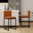 Modern 2 Sets Bar Stools with Back,Upholstered Counter Height Bar Stools with Handle,Vintage Fabric Bar Chairs