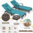2-Piece Rattan Patio Chaise Lounge Set, Adjustable Recliners with Cushions-154793035