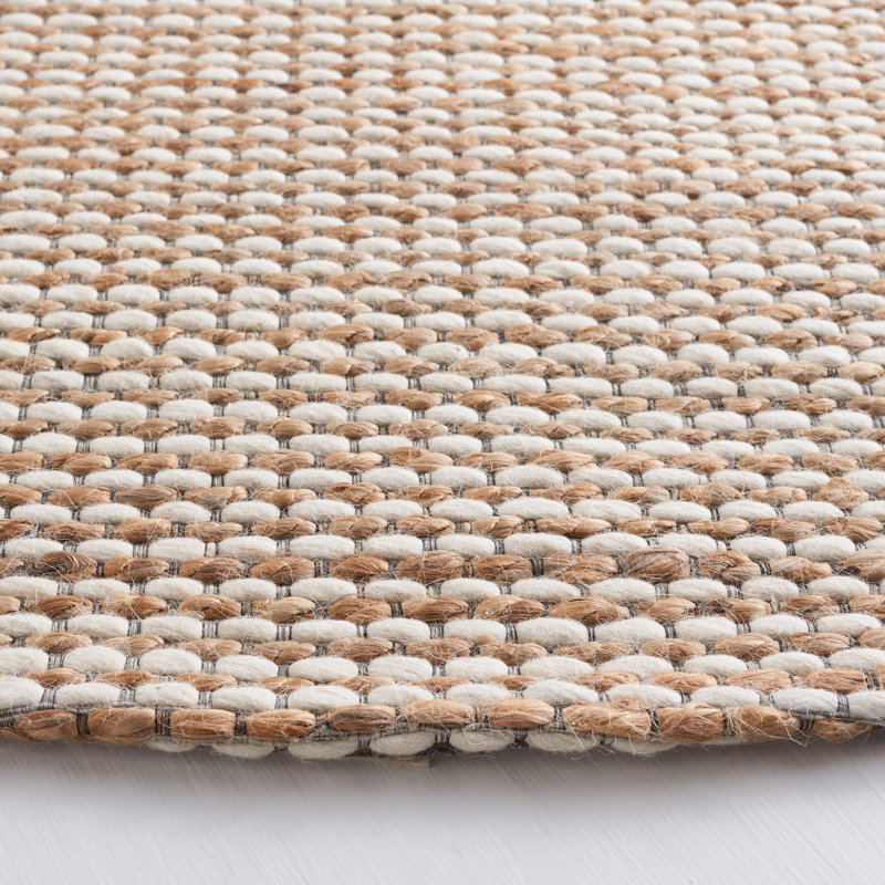 Tapis naturel / ivoire touffeté à la main Atiyanna, Rectangle 4 pi x 6 pi