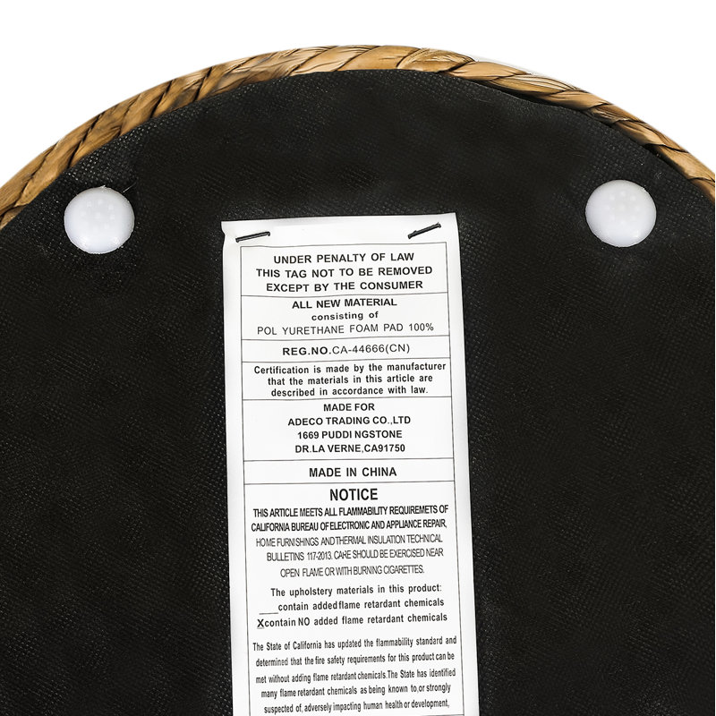 Ariyeh Upholstered Pouf, Brown/Beige