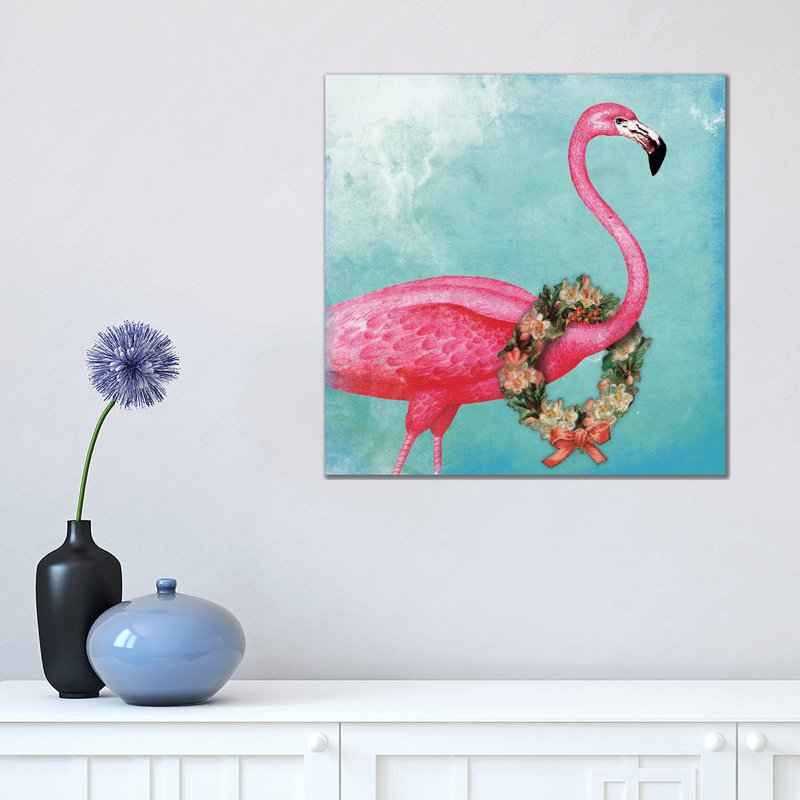 Christmas Flamingo by Jace Grey - Wrapped Canvas Print, 45.72 cm H x 45.72 cm W x 1.91 cm D