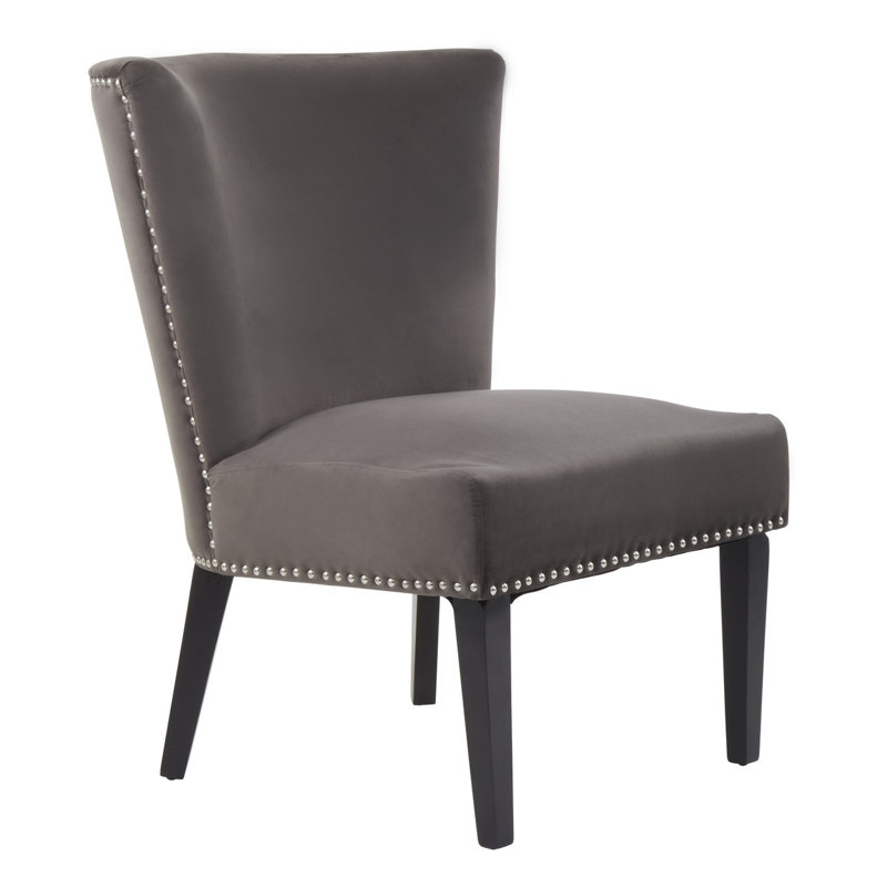 Otsego 47cm H Velvet Upholstered Side Chair, Dark Mink
