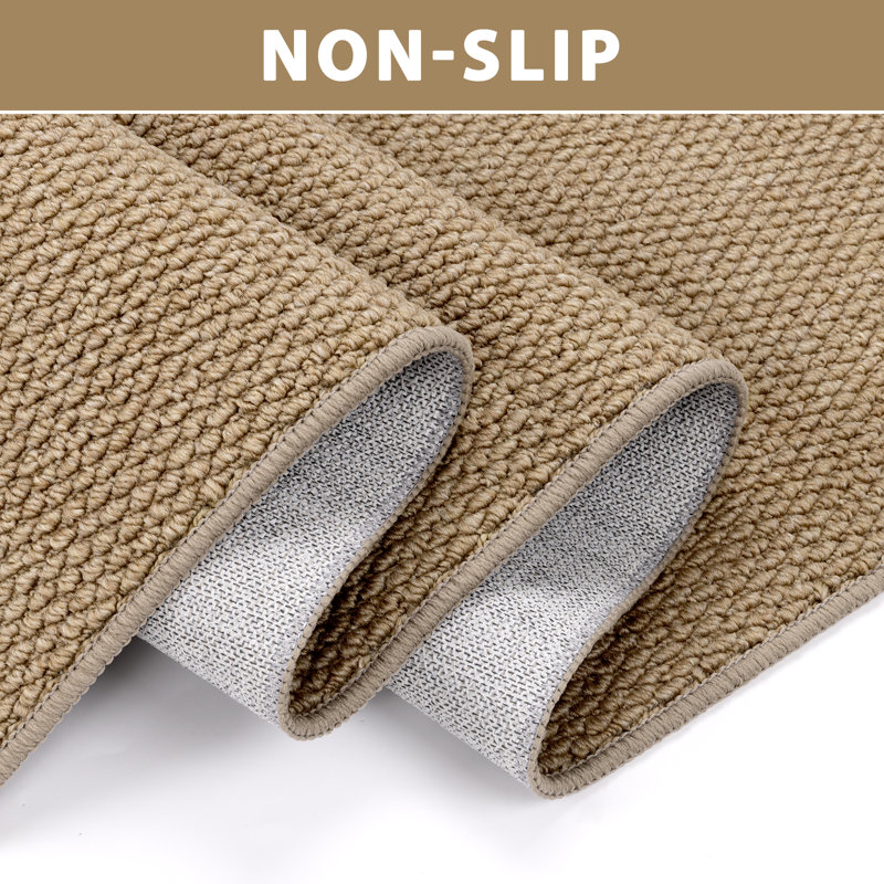 Tapis de cuisine neutre antidérapant (ensemble de 3), Brun