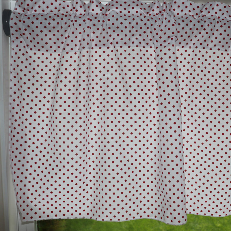 Cantonnière à mini pois, Rouge / blanc, L 58 po x L 16 po