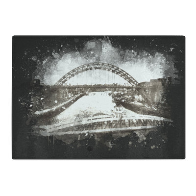 Tempered Glass Tyne Bridge Linking Newcastle Paint Splash Chopping Board