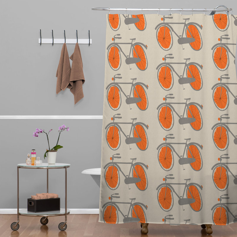 Rideau de douche simple bicyclettes
