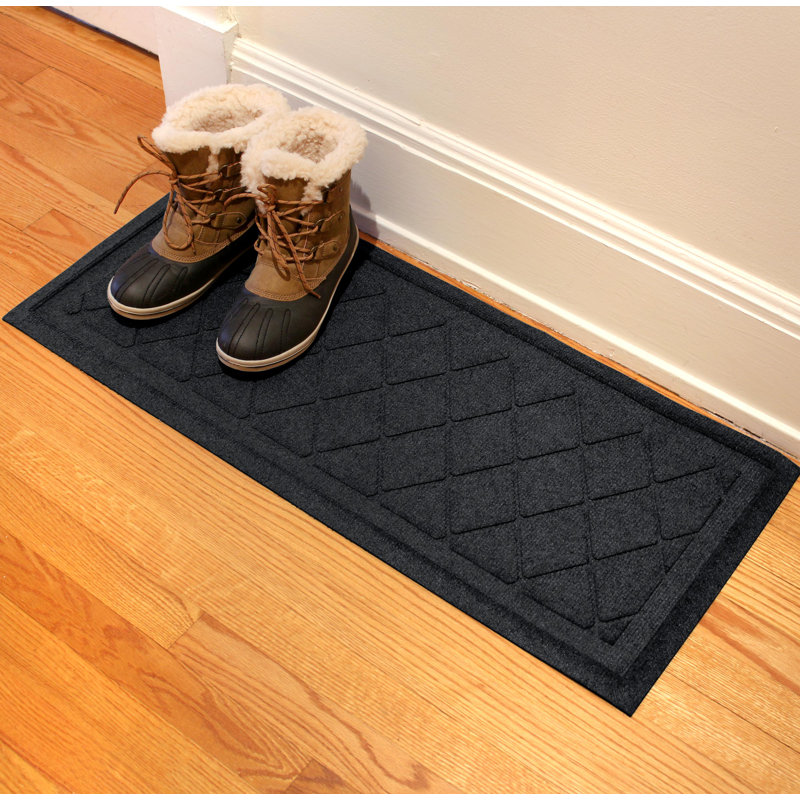 Antiono Argyle 36" W x 15" D Fiber Boot Tray, Charcoal