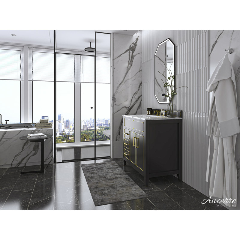 Aspen 36'' W Single Vanity, Black Onyx, Gold