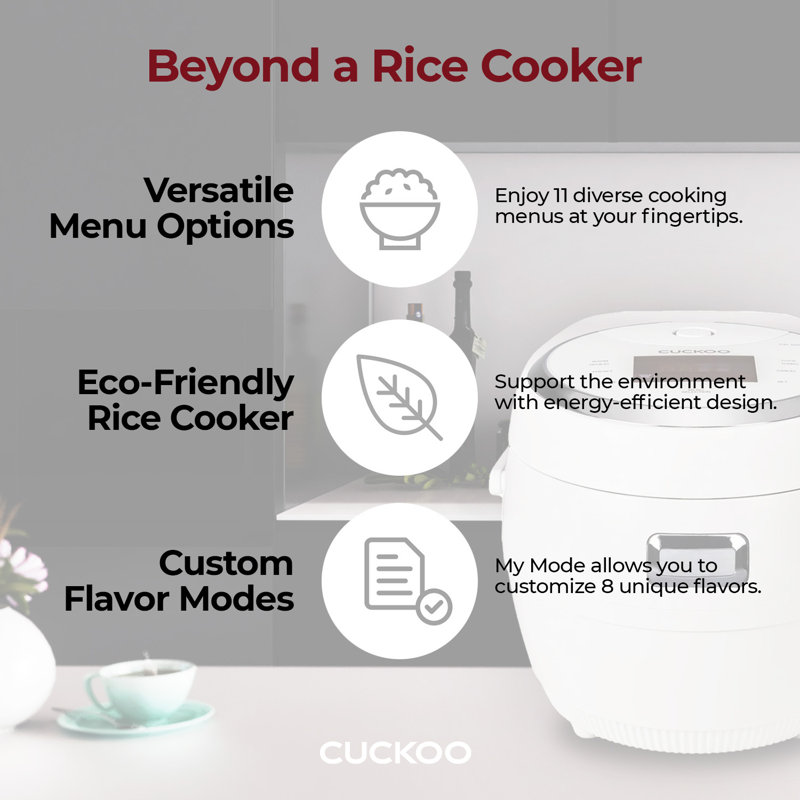 White 10-Cup Electric Stainless Steel Rice Cooker with Non-stick Pot