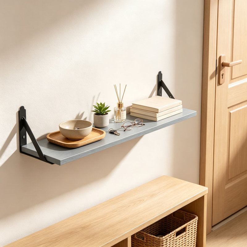 Ensemble de 4 tablettes flottantes en bois, étagères murales décoratives de rangement rustique, tablette murale pour salon, chambre à coucher