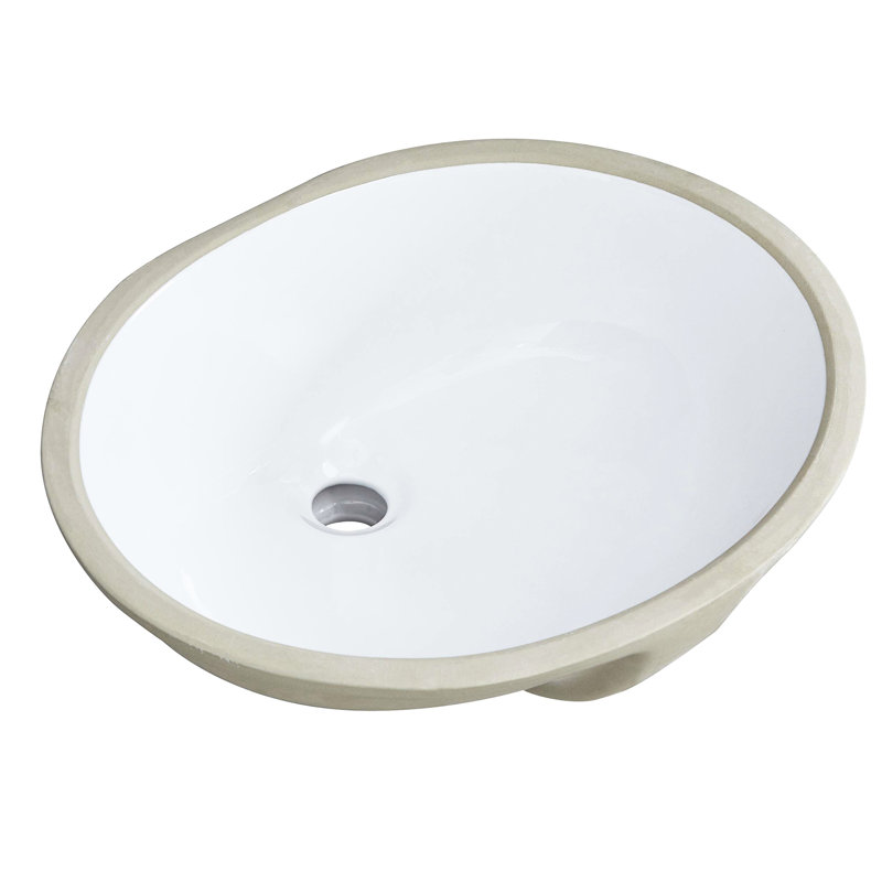 Lavabo vasque de salle de bain en céramique Stain - ovale encastré, blanc, chauffant, rayé, rouille avec trop-plein