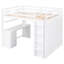 Lit mezzanine pleine grandeur, tiroirs, bureau, garde-robe, lit de rangement blanc pour articles lourds de grande capacité avec bureau et garde-robe A qui maximise le confort
