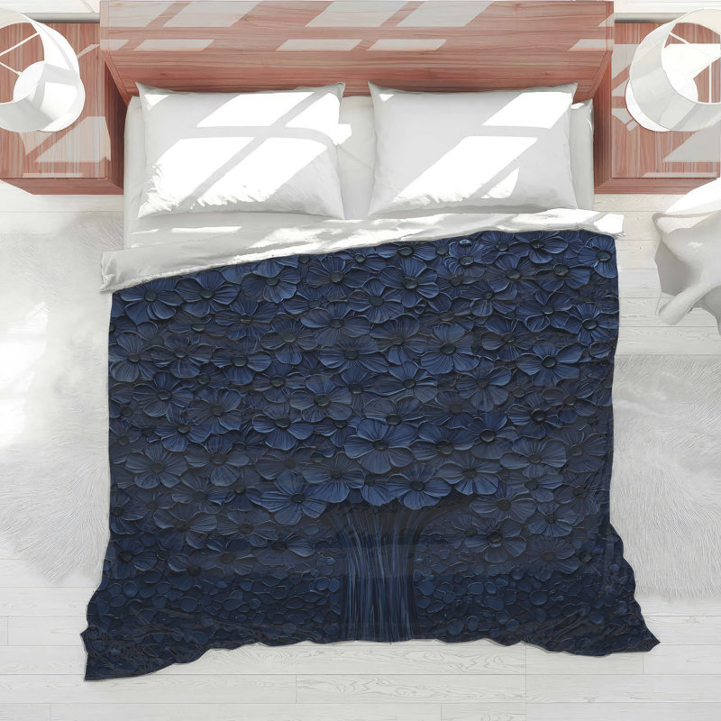 Blue Floral Tree Comforter, Twin Extra Long