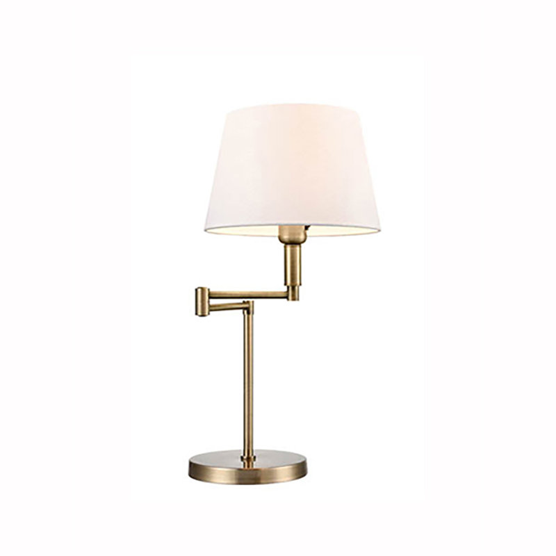 Alcivar Adjustable Metal Desk Lamp, Antique Bronze/Off White