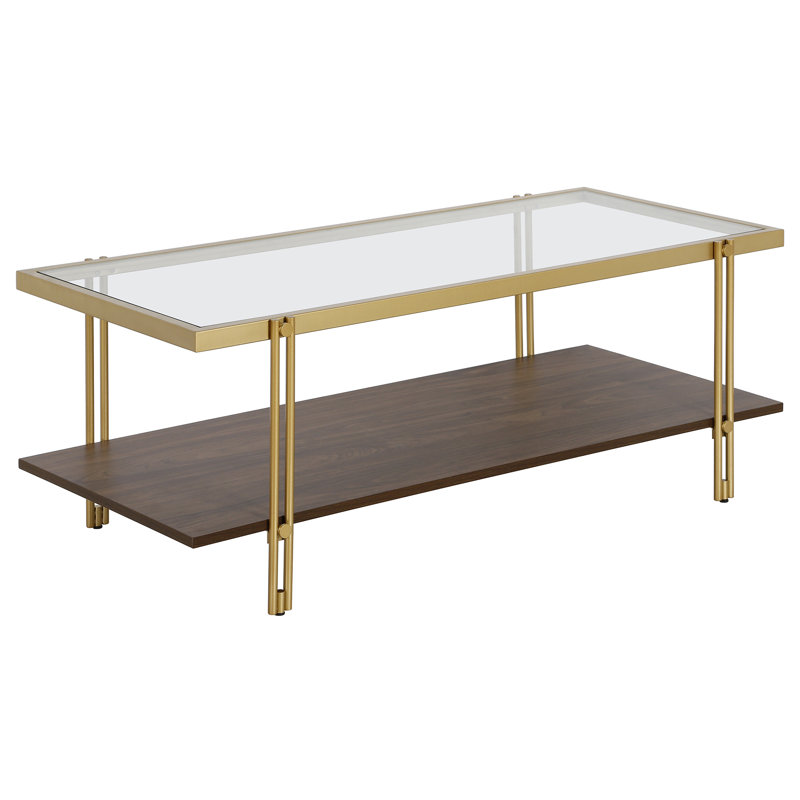 Table basse large Inez avec tablette en panneau de fibres à densité moyenne de 45 po Inez
