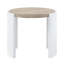 26" Wide Oak And White High Gloss End Table - Stylish Home Addition Oval With Living Room Beauty
