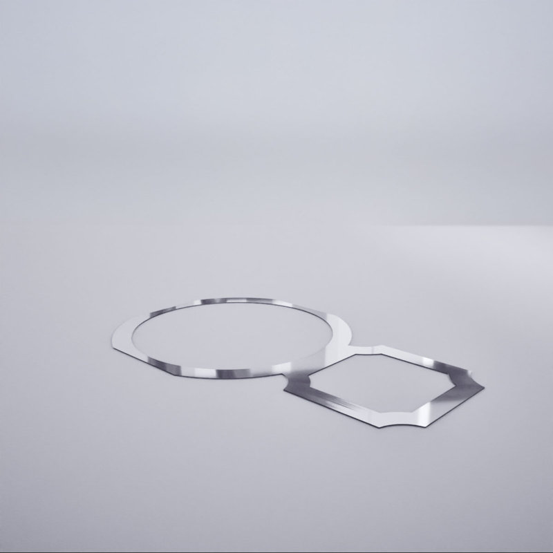 Grands panneaux muraux décoratifs en acrylique Hemingway, grand, l 38 po x H 23 3/8 po x T 1/8 po, miroir argenté